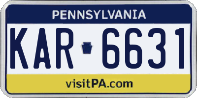 PA license plate KAR6631