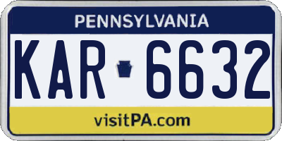 PA license plate KAR6632
