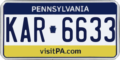 PA license plate KAR6633