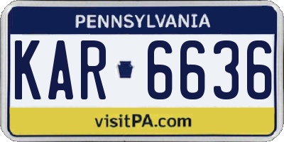 PA license plate KAR6636