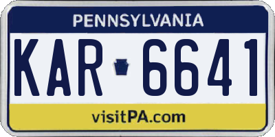 PA license plate KAR6641