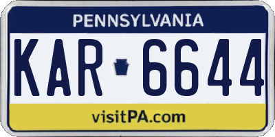 PA license plate KAR6644