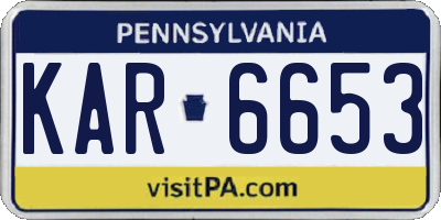 PA license plate KAR6653