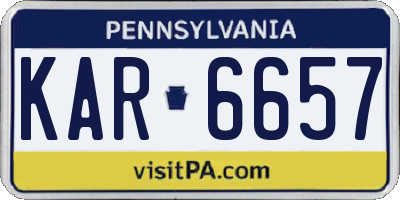 PA license plate KAR6657