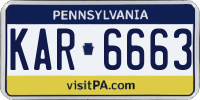 PA license plate KAR6663