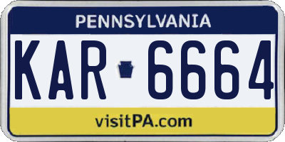 PA license plate KAR6664