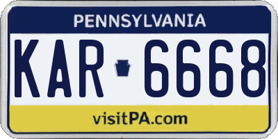 PA license plate KAR6668