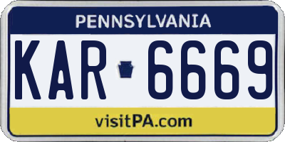 PA license plate KAR6669