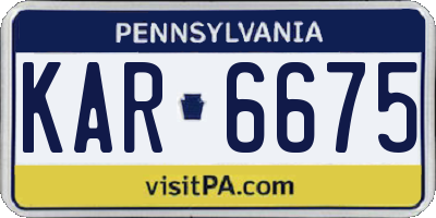 PA license plate KAR6675