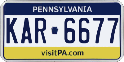 PA license plate KAR6677