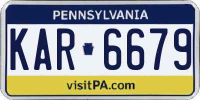 PA license plate KAR6679