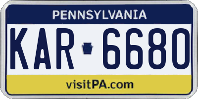 PA license plate KAR6680