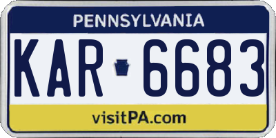 PA license plate KAR6683