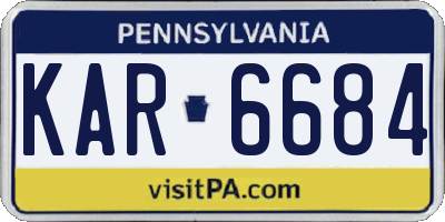 PA license plate KAR6684