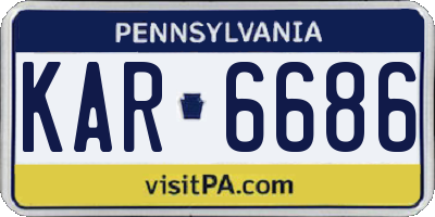 PA license plate KAR6686