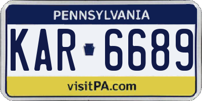 PA license plate KAR6689