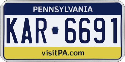PA license plate KAR6691