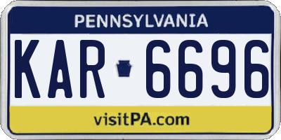 PA license plate KAR6696