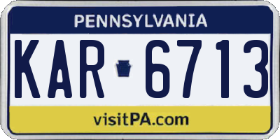PA license plate KAR6713