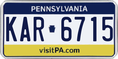 PA license plate KAR6715