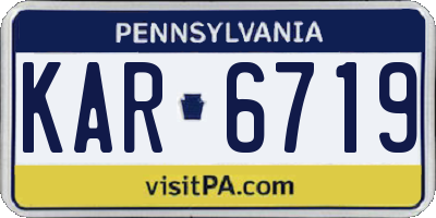 PA license plate KAR6719