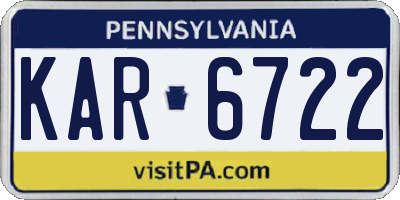 PA license plate KAR6722