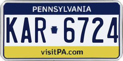 PA license plate KAR6724