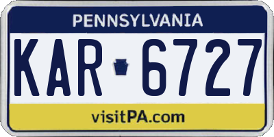 PA license plate KAR6727