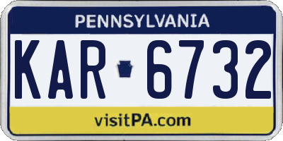 PA license plate KAR6732