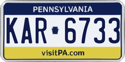 PA license plate KAR6733