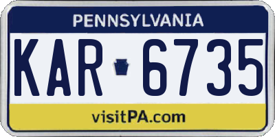 PA license plate KAR6735