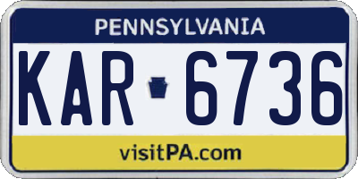 PA license plate KAR6736