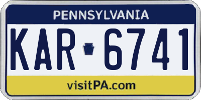 PA license plate KAR6741