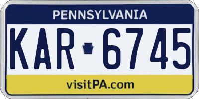 PA license plate KAR6745