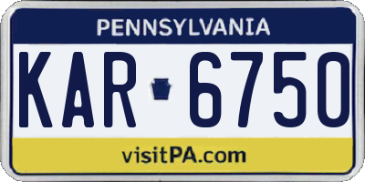 PA license plate KAR6750
