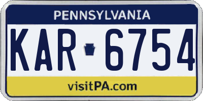 PA license plate KAR6754