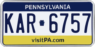 PA license plate KAR6757