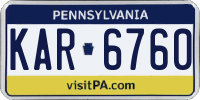 PA license plate KAR6760