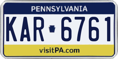 PA license plate KAR6761