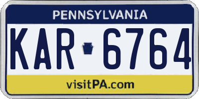PA license plate KAR6764