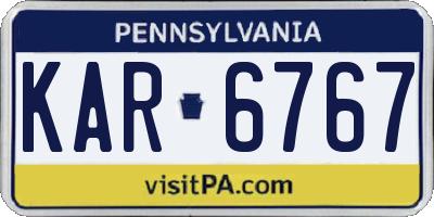PA license plate KAR6767