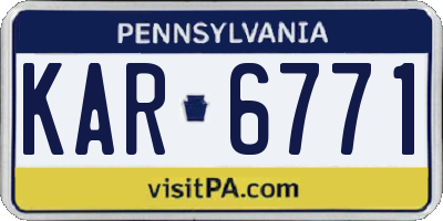 PA license plate KAR6771