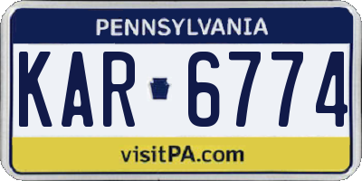 PA license plate KAR6774