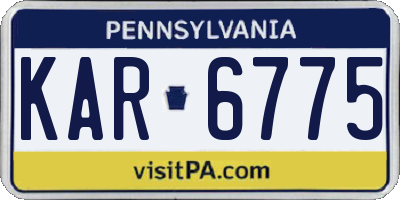PA license plate KAR6775