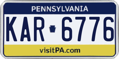 PA license plate KAR6776