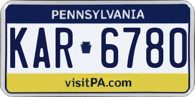 PA license plate KAR6780