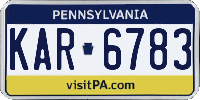 PA license plate KAR6783