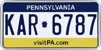 PA license plate KAR6787