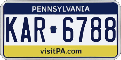 PA license plate KAR6788