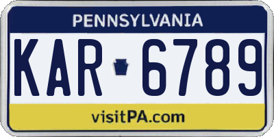 PA license plate KAR6789